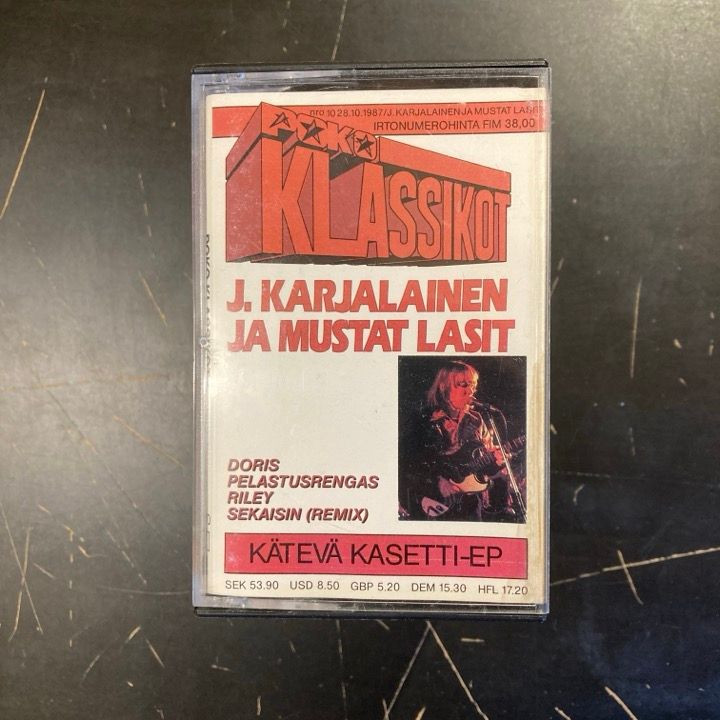 J. Karjalainen ja Mustat Lasit - Poko klassikot C-kasetti (VG+/VG) -pop rock-